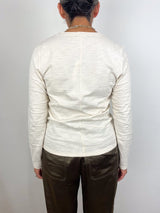 L/S V - Neck Back Seam in Stone - The Shoe Hive