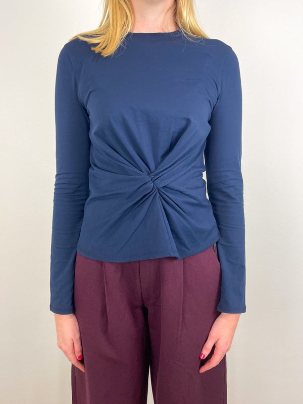 L/S Volta Top in Navy - The Shoe Hive