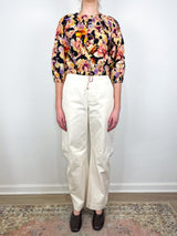 Lucie Bubble Sleeve Top in Night Bloom - The Shoe Hive