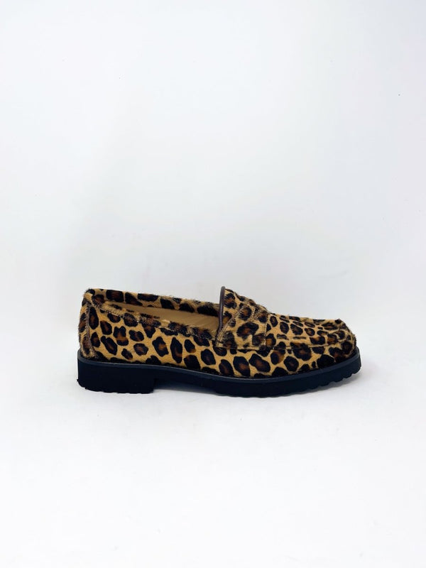 Lug Sole Loafer in Leopard Pony - The Shoe Hive