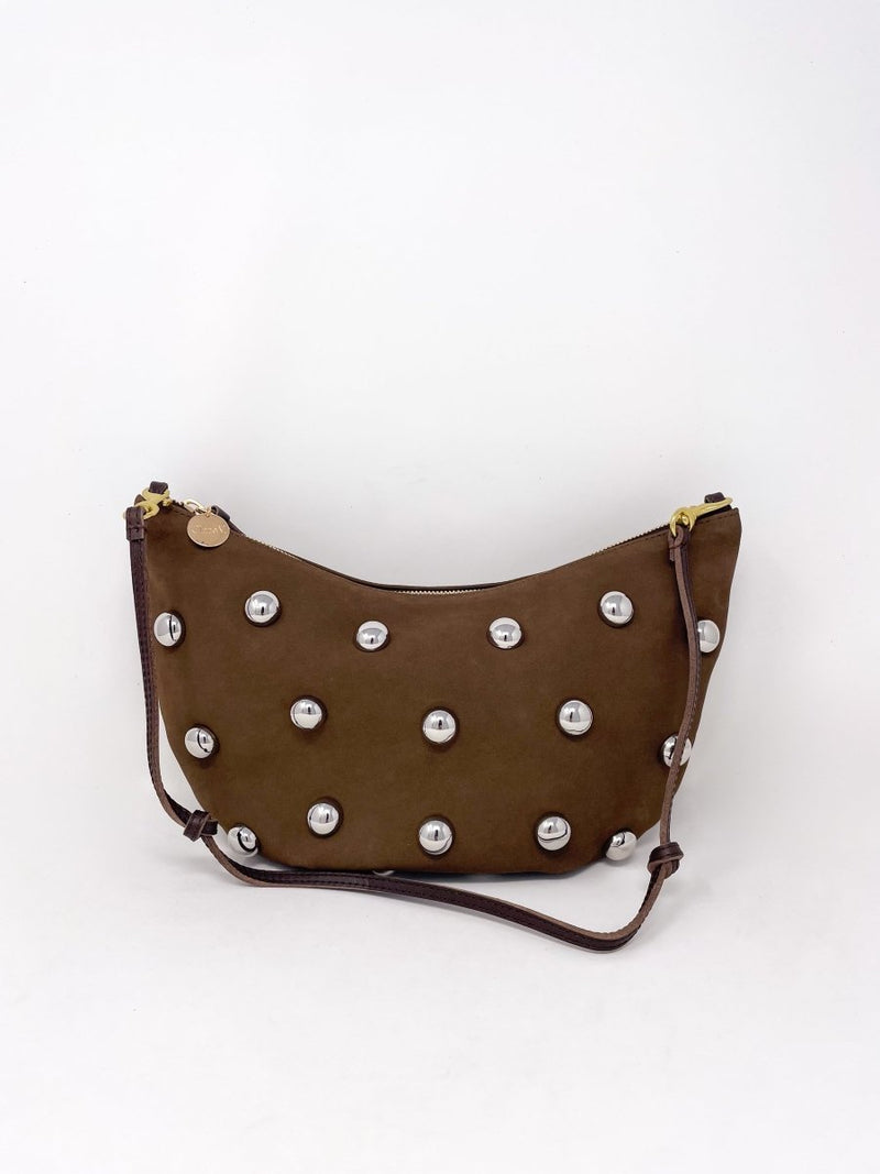 Lune Smooth Nubuck w/Studs in Choco Bar - The Shoe Hive