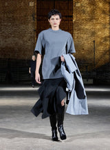 Luxe Crepe Knit Side Drape Skirt in Black - The Shoe Hive