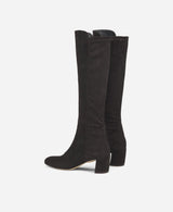 Lynn High Boot in Velour-Moss Moka - The Shoe Hive