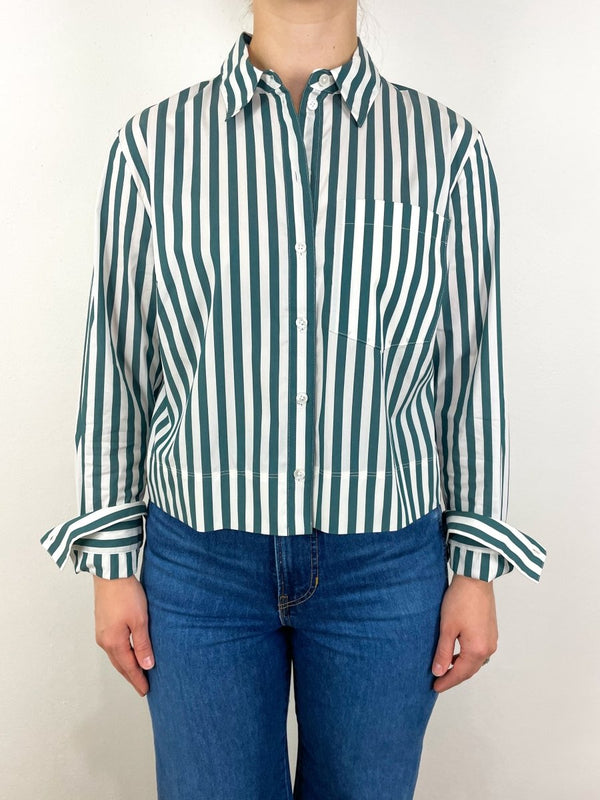 Maia Top in Pine & White Stripe - The Shoe Hive