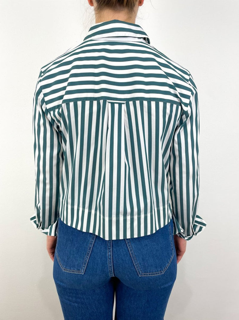 Maia Top in Pine & White Stripe - The Shoe Hive