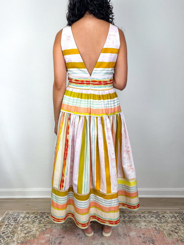 Mara Dress in Abstract Stripe - The Shoe Hive