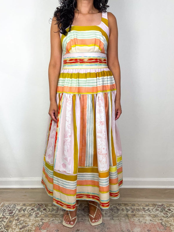 Mara Dress in Abstract Stripe - The Shoe Hive