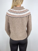 Marge Fair Isle Sweater in Camel Donegal Multi Hand Knit Cashmere - The Shoe Hive