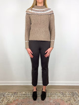 Marge Fair Isle Sweater in Camel Donegal Multi Hand Knit Cashmere - The Shoe Hive