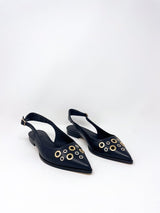 Marie in Black Calf w/Mixed Grommets - The Shoe Hive