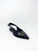 Marie in Black Calf w/Mixed Grommets - The Shoe Hive