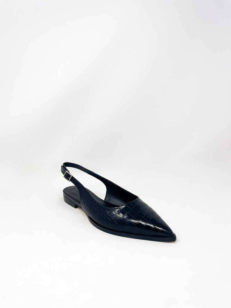 Marie in Black Embossed Croc - The Shoe Hive