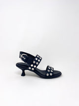 Marilyn Sandal Studs in Nero Nero - The Shoe Hive