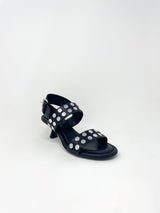 Marilyn Sandal Studs in Nero Nero - The Shoe Hive