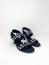 Marilyn Sandal Studs in Nero Nero - The Shoe Hive