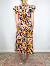 Marin Cotton Midi Dress in Night Bloom - The Shoe Hive
