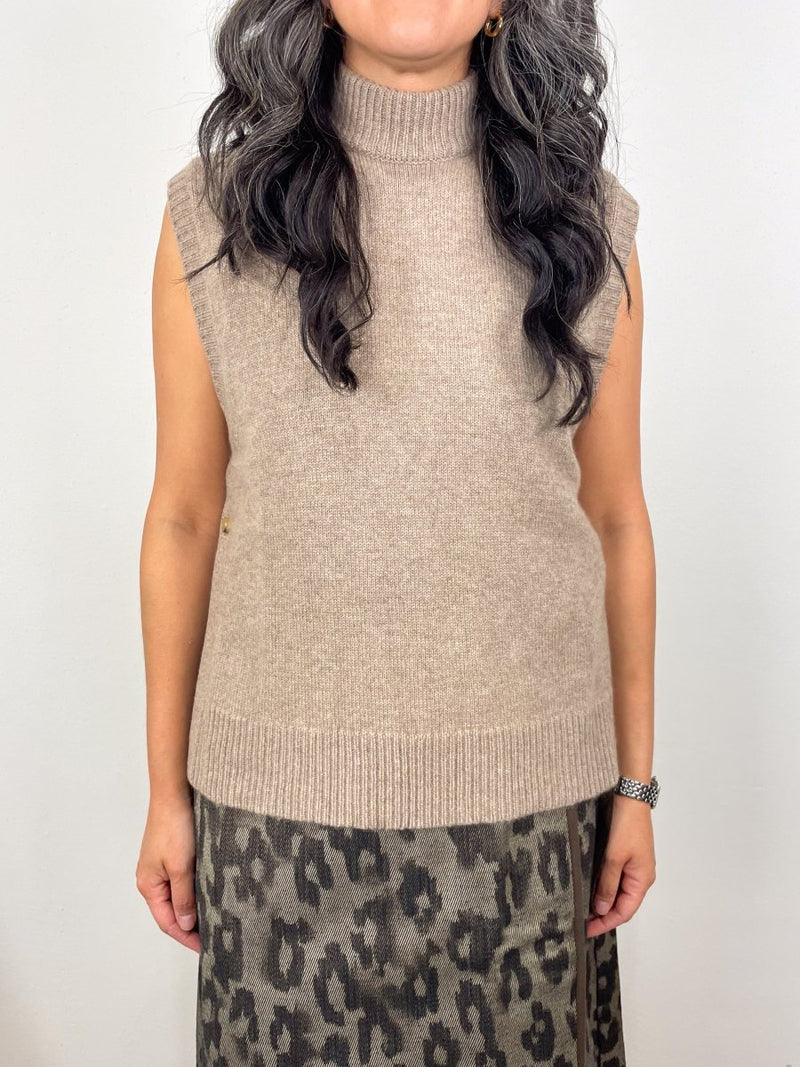 Marion Sweater in Heather Mink Cashmere - The Shoe Hive