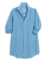 Mary Classic Shirtdress in Turquoise White Stripe - The Shoe Hive