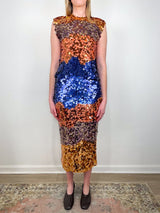 Matilde Sequin Knit Skirt in Moontide - The Shoe Hive