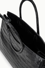 Maude Carryall in Black Croco - The Shoe Hive