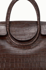 Maude Carryall in Espresso Croco - The Shoe Hive