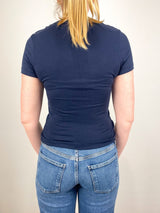 Maude U Neck Tee in Navy - The Shoe Hive