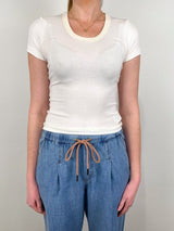 Maude U Neck Tee in Pashmina - The Shoe Hive