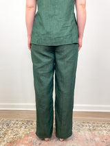 Maureen Pant in Safari Green Sahara Linen - The Shoe Hive
