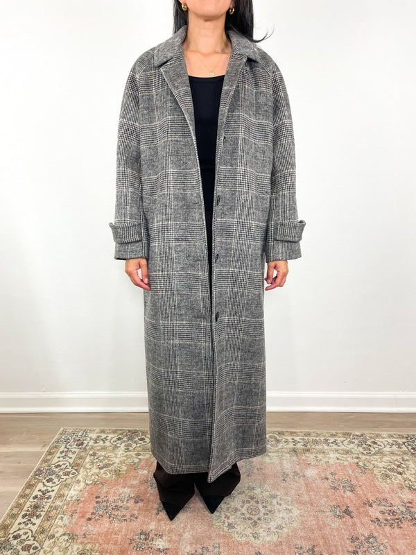 Maxi Overcoat in Mackenzie Plaid Wool - The Shoe Hive