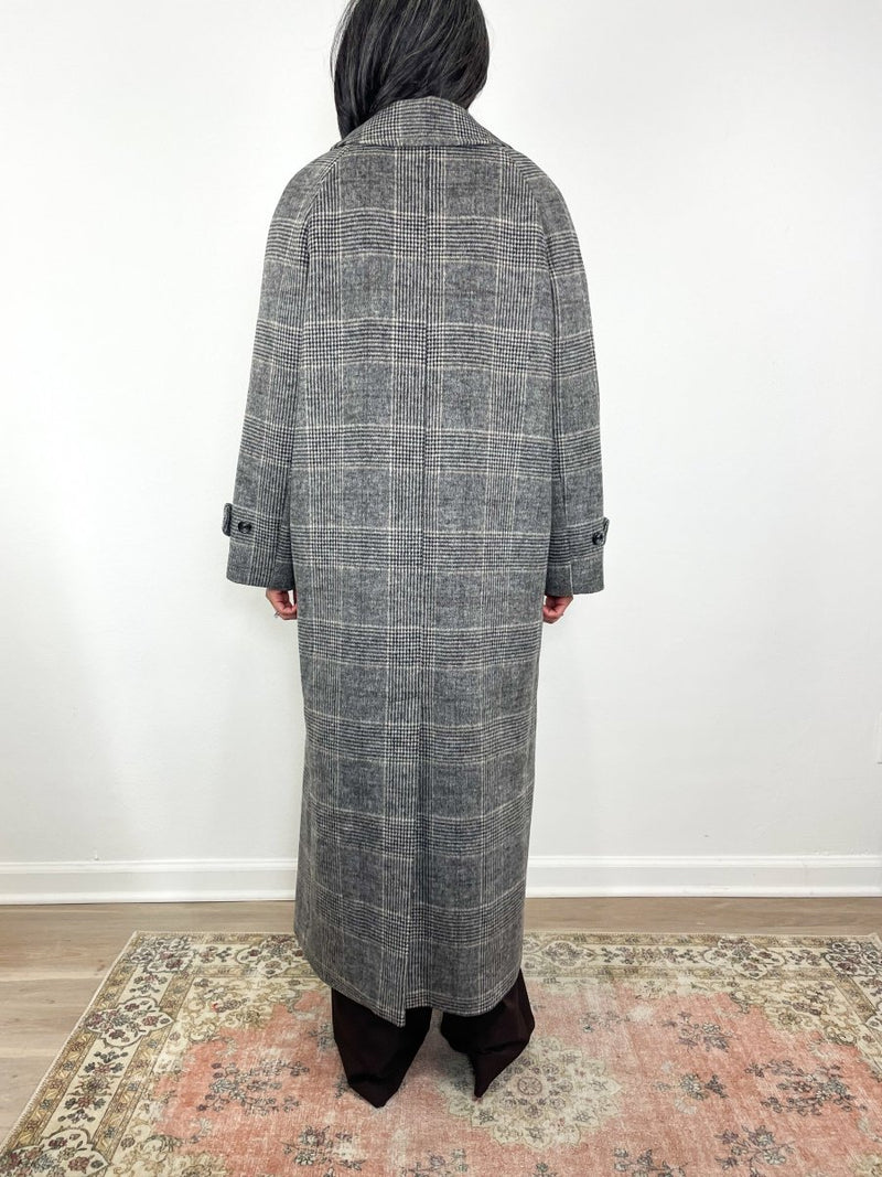 Maxi Overcoat in Mackenzie Plaid Wool - The Shoe Hive