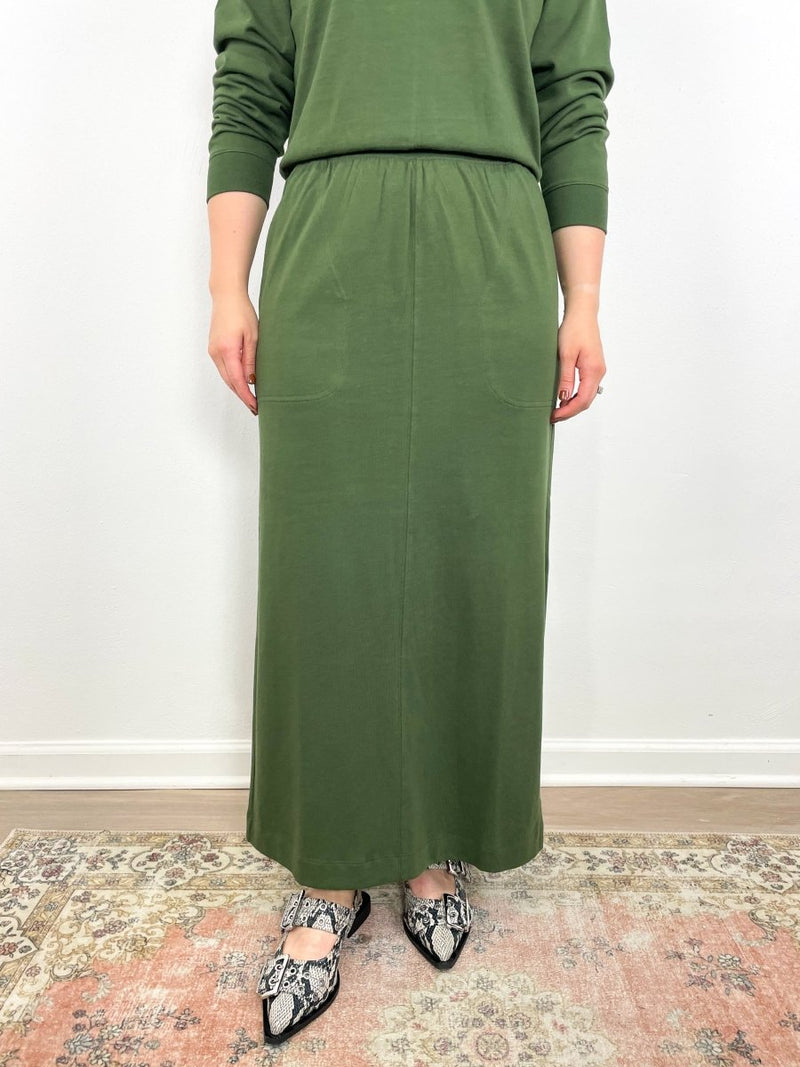 Maxi Skirt w/Pockets in Elm - The Shoe Hive