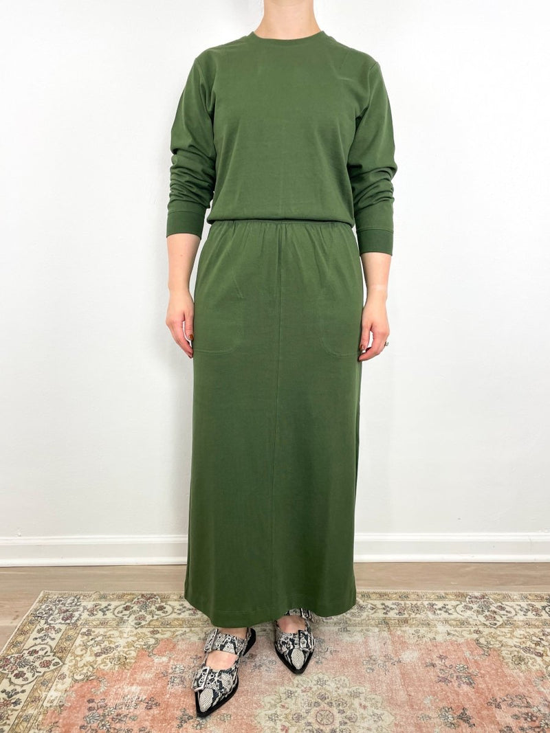 Maxi Skirt w/Pockets in Elm - The Shoe Hive