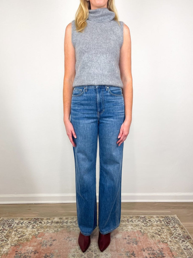 Mazzy Brushed Cashmere Shell in Heather Grey - The Shoe Hive