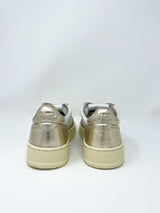 Medalist Low Bicolor Sneakers in White/Platinum Leather - The Shoe Hive