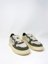 Medalist Low Sneakers Leather Suede Lemon/Forest - The Shoe Hive