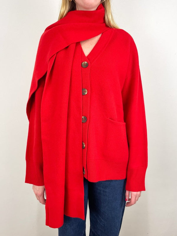 Medina Cardigan with Scarf in Tigerlily - The Shoe Hive