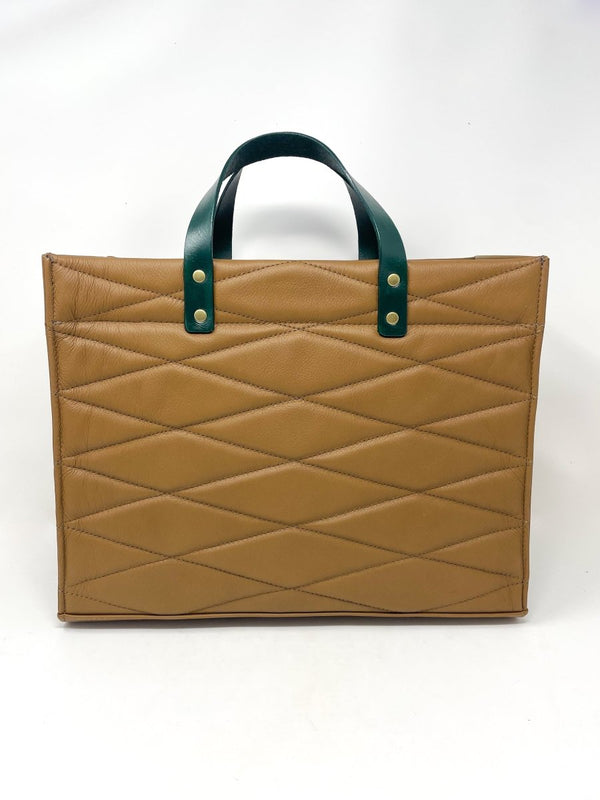 Medium Mimi in Leather Luggage Quilted - The Shoe Hive