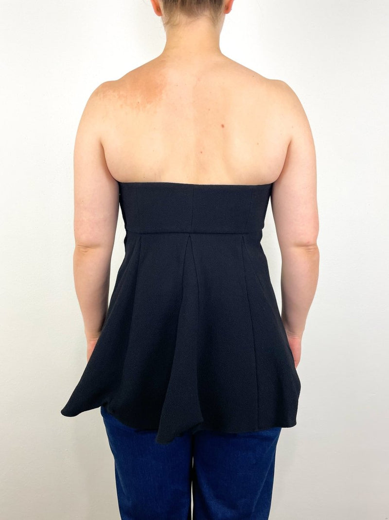 Melee Crepe Strapless Top in Black - The Shoe Hive