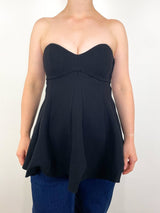 Melee Crepe Strapless Top in Black - The Shoe Hive