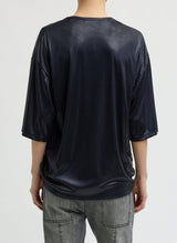 Metallic Knit Easy T in Navy - The Shoe Hive