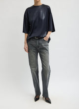 Metallic Knit Easy T in Navy - The Shoe Hive