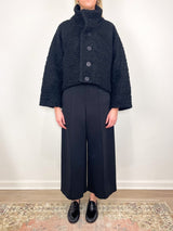 Milan Stand Collar Blouson in Black - The Shoe Hive