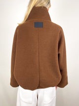 Milan Stand Collar Blouson in Marron - The Shoe Hive