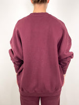 Miles Oversized Sweatshirt Letterman in Dark Burgundy - The Shoe Hive