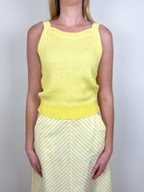 Mini Cable Knit Tank In Lemon - The Shoe Hive