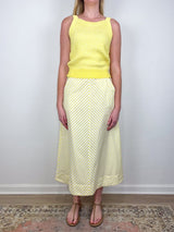 Mini Cable Knit Tank In Lemon - The Shoe Hive
