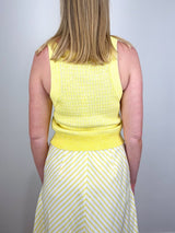 Mini Cable Knit Tank In Lemon - The Shoe Hive