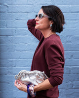 Mini Cloud Clutch in Silver - The Shoe Hive