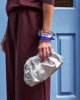 Mini Cloud Clutch in Silver - The Shoe Hive