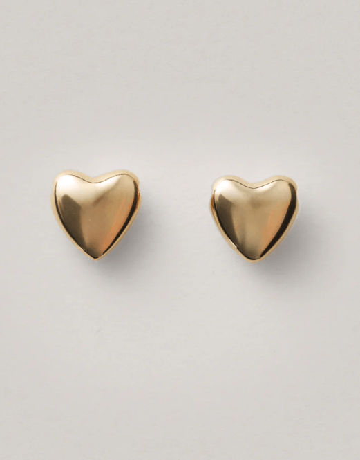 Mini Heart Studs in Gold - The Shoe Hive